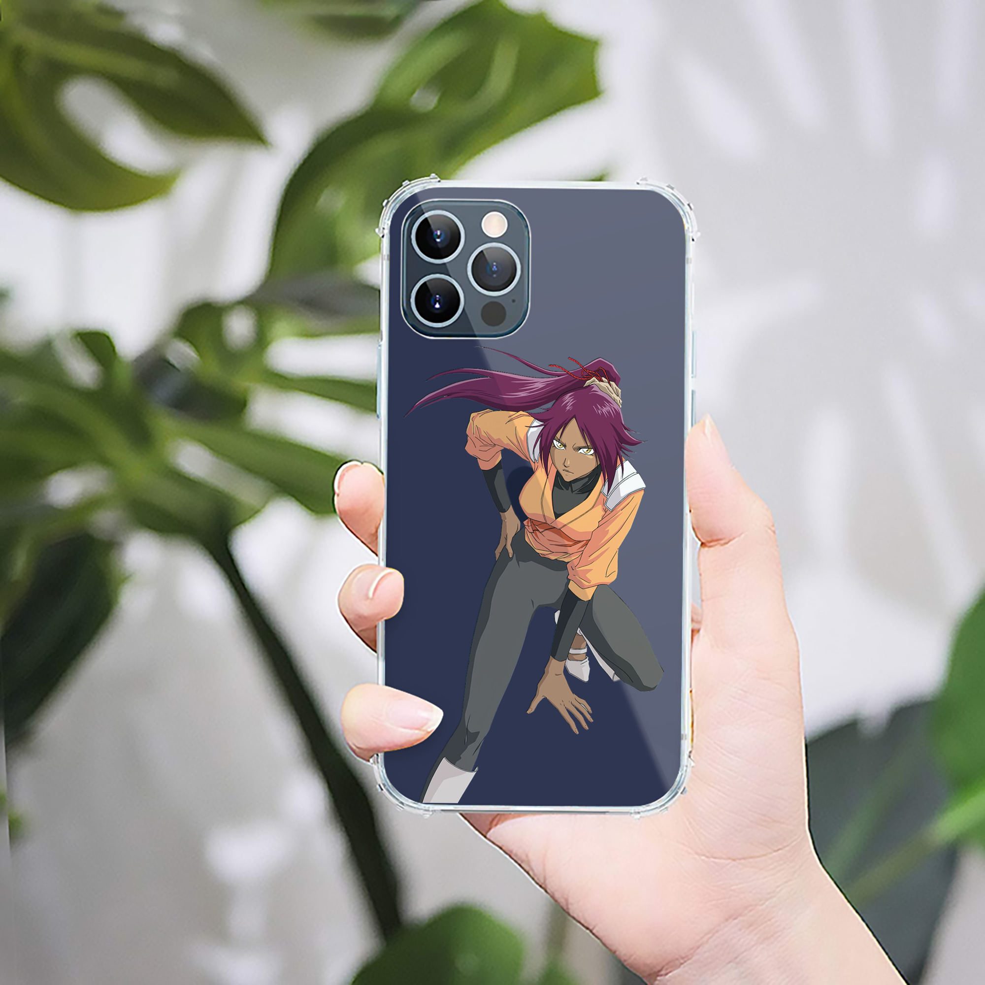 （画像用） ブリーチ 四楓院 夜一（しほういん よるいち） BLEACH Shihouin Yoruichi 【iPhone 12シリーズ対応】透明スマホケース（クリアソフトケース）